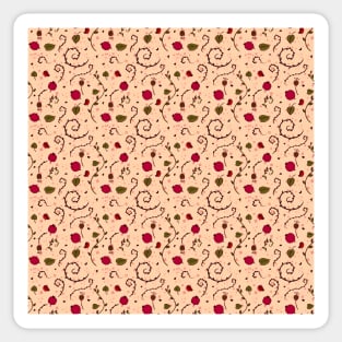 Pomegranate  floral artwork pattern Sticker